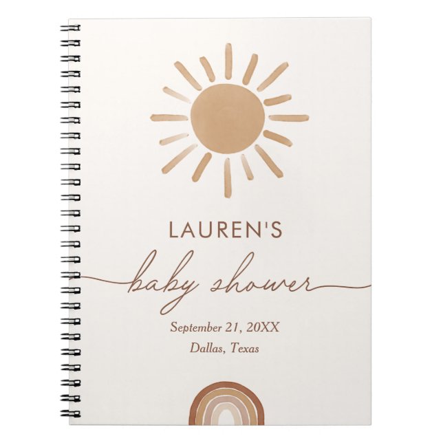 Cuaderno Little Ray of Sunshine Baby Shower Guest Book (Frente)