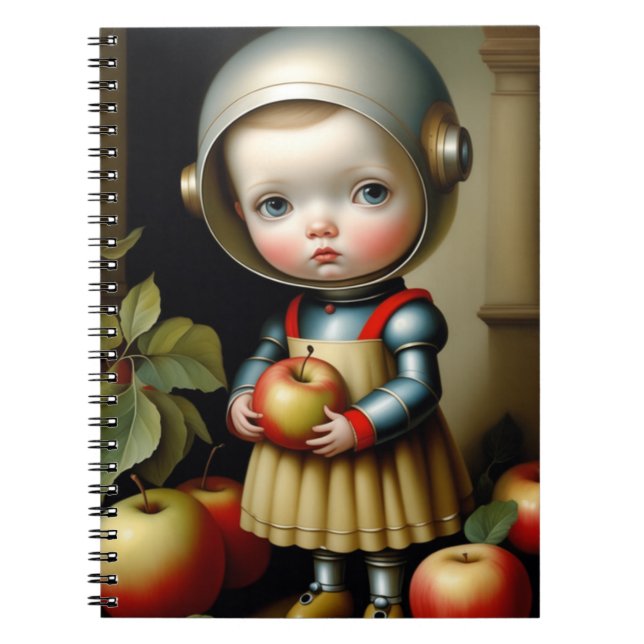 Cuaderno Little Space Girl with Apples Notebook (Frente)