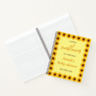 Cuaderno Little Sunflower Floral Chica Baby Shower