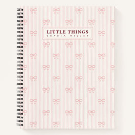 Cuaderno Little Things Personalized Coquette Bows Pink