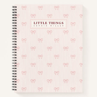 Cuaderno Little Things Personalized Coquette Bows Pink