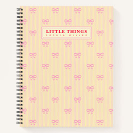 Cuaderno Little Things Personalized Coquette Bows Yellow