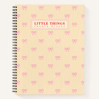 Cuaderno Little Things Personalized Coquette Bows Yellow