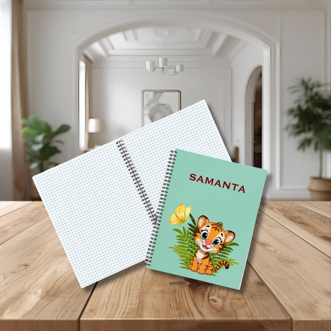 Cuaderno Little Tiger & Butterfly Deluxe Spiral Notebook (Subido por el creador)