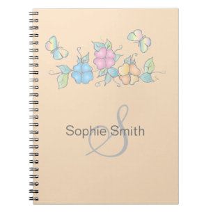 Cuaderno Live Laugh Acuarela floral de mariposa