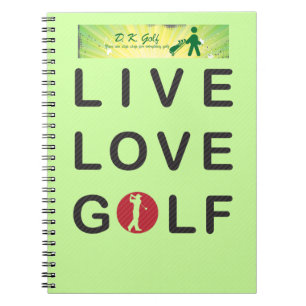 Cuaderno Live Love Golf Golfing Red Black DKGolf