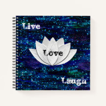 Live Love Laugh Lotus Flower Galaxy Notebook