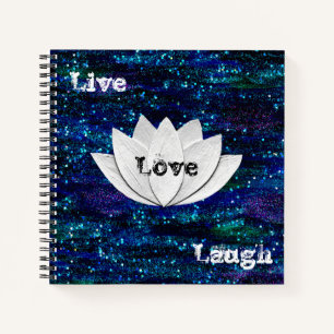 Cuaderno Live Love Laugh Lotus Flower Galaxy Notebook