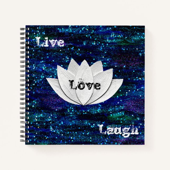 Cuaderno Live Love Laugh Lotus Flower Galaxy Notebook (Anverso)