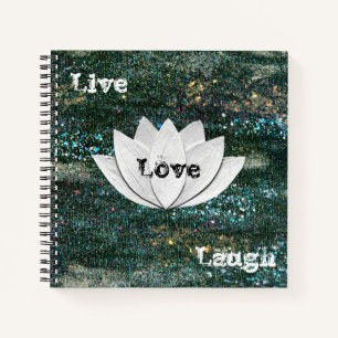 Cuaderno Live Love Laugh Lotus Flower Galaxy Notebook