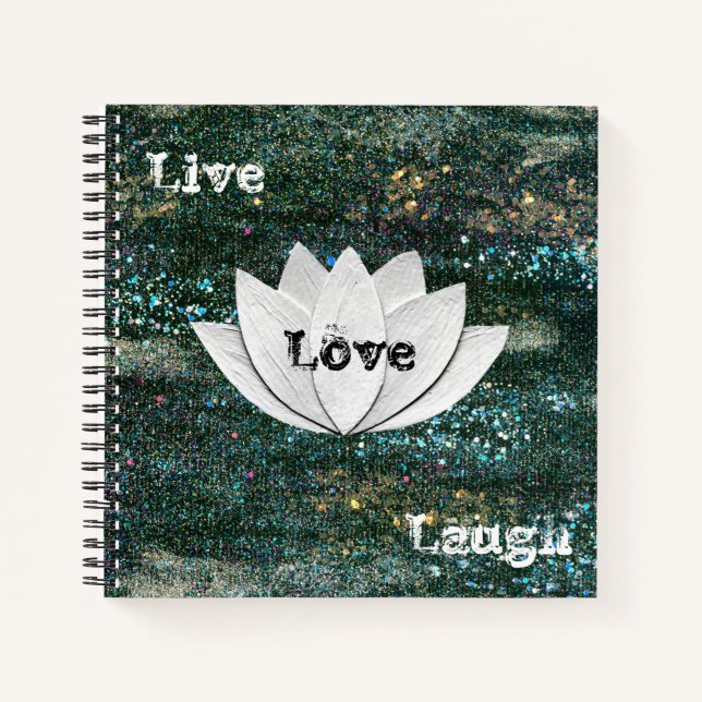 Cuaderno Live Love Laugh Lotus Flower Galaxy Notebook (Anverso)