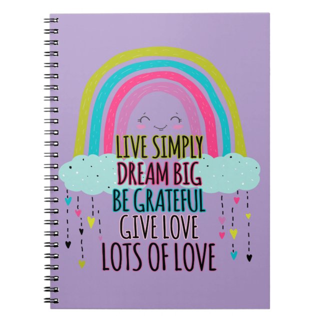 Cuaderno Live Simplam Dream Big Be Graying Give Love (Frente)