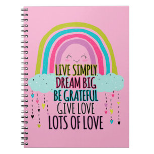 Cuaderno Live Simplam Dream Big Be Graying Give Love