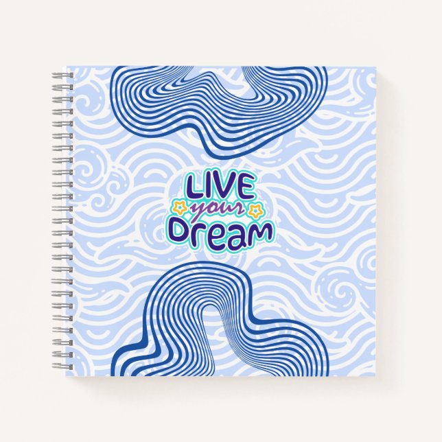 Cuaderno Live Your Dream - Motivational Blue  (Anverso)