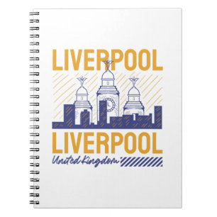 Cuaderno Liverpool Reino Unido Tipografía Retró de Silueta