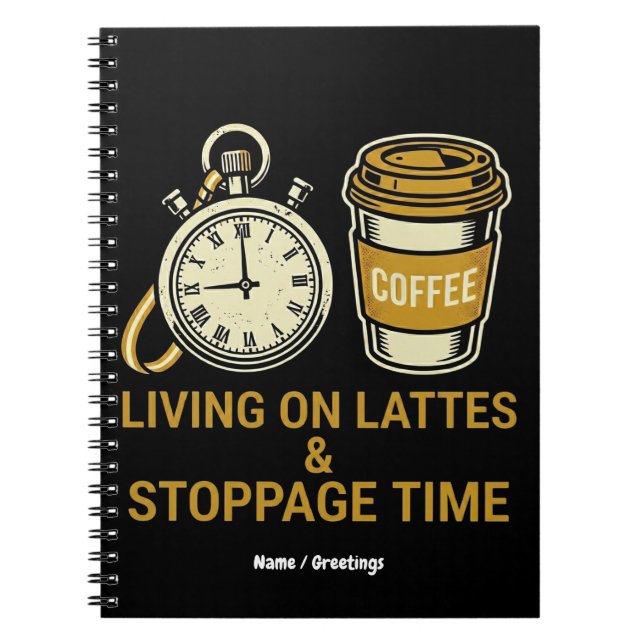 Cuaderno Living on Lattes & Stoppage Time Funny Soccer Mom (Frente)