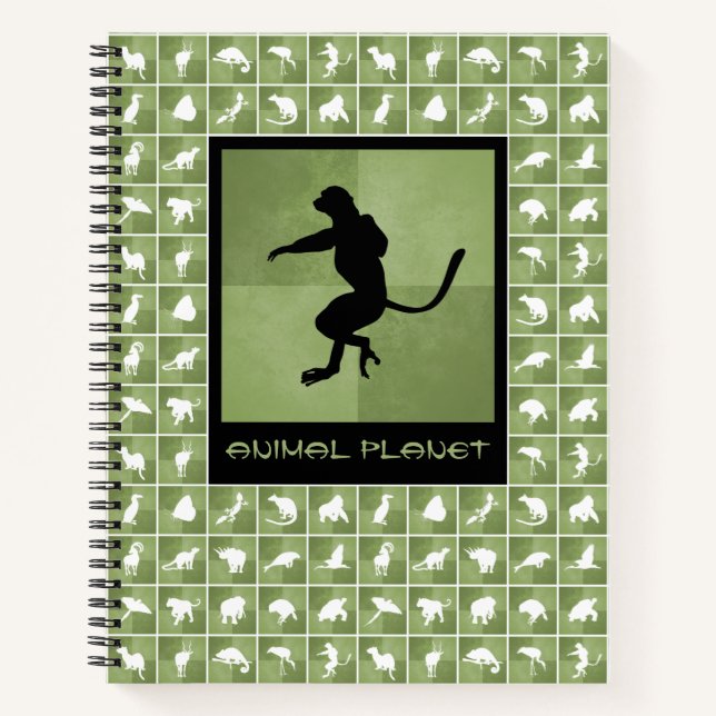 Cuaderno Living Planet sifaka lemur primate moss green (Anverso)