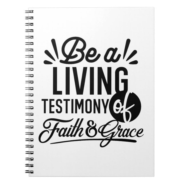 Cuaderno Living Testimony Bible Quote Christian Motivation (Frente)