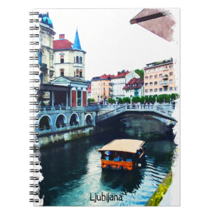 Cuaderno Ljubljana Eslovenia Watercolor Vintage Viaje