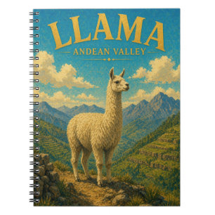 Cuaderno Llama Alpaca Valle Andino Acuarela GeoSaga