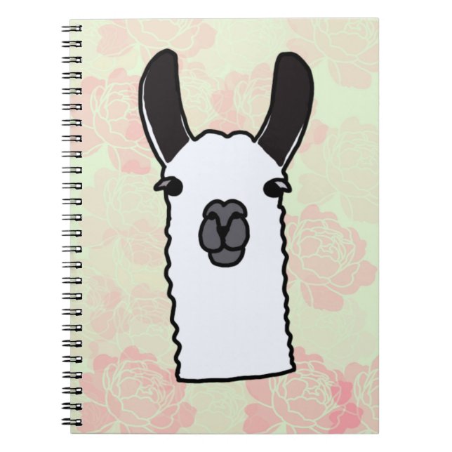 Cuaderno Llama con peonías  (Frente)