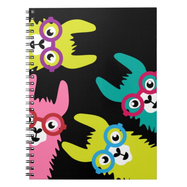 Cuaderno Llama Divertida Camélido Colorido  (Frente)