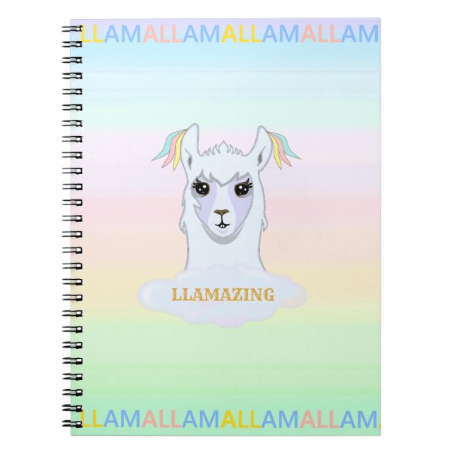 Cuaderno Llama elegante y hermosa (Frente)