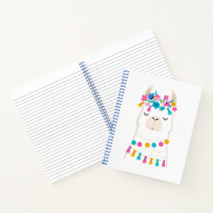 Cuaderno Llama floral cute