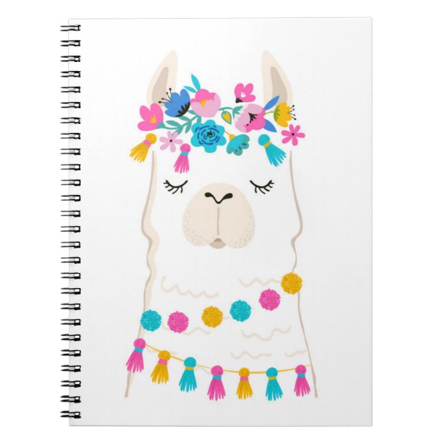 Cuaderno Llama floral linda (Frente)
