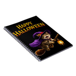 Cuaderno Llama gatito bruja atigrado caprichoso feliz Hallo