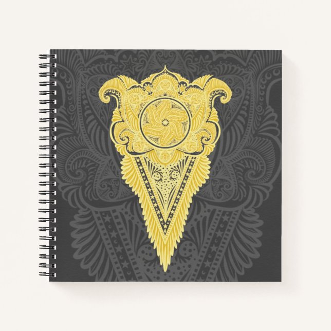 Cuaderno Llama Ornamental Dorada (Anverso)