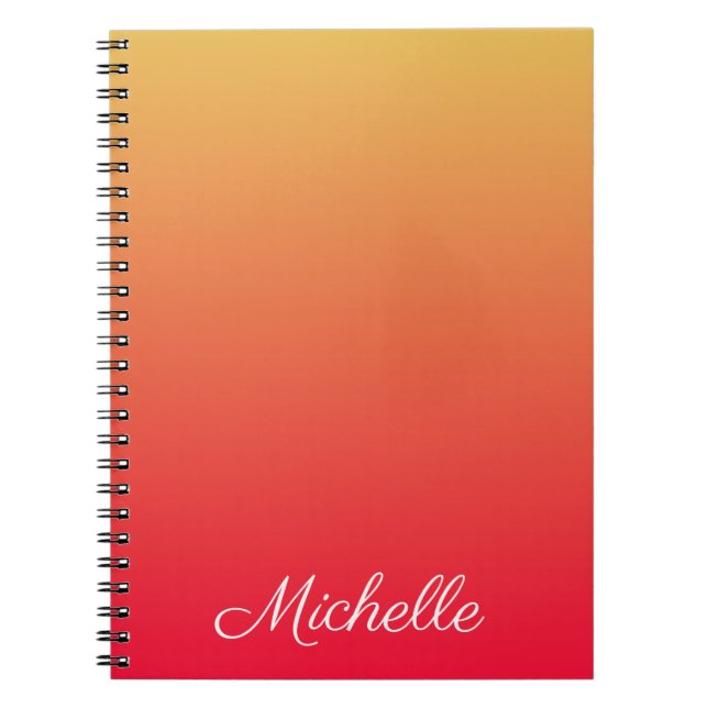 Cuaderno Llama personalizada roja y amarilla oscura (Frente)