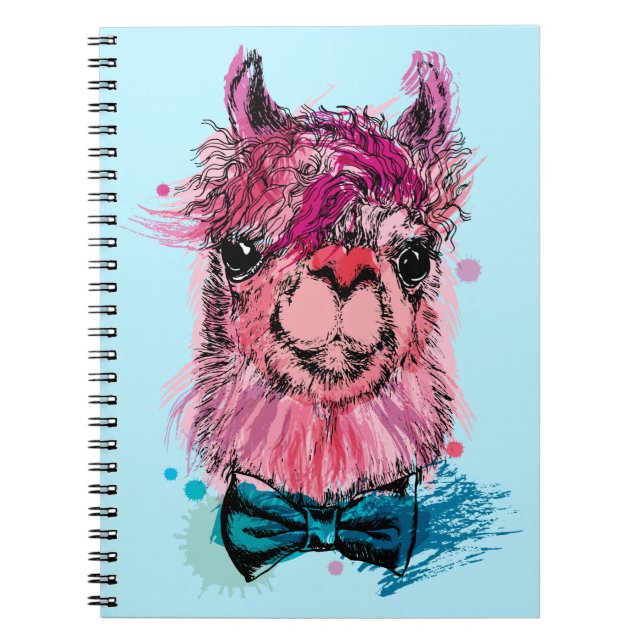 Cuaderno Llama rosada linda (Frente)