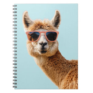 Cuaderno Llama suave con gafas de sol encendidas