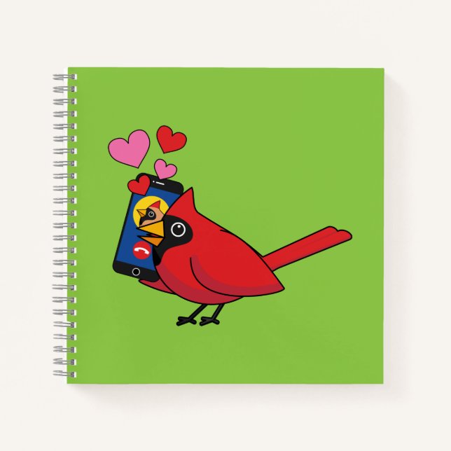 Cuaderno Llamadas Cardinal Bird Love Mating (Anverso)