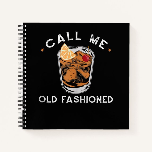 Cuaderno Llámame Cocktail De Bebida De Whiskey Antiguo (Anverso)