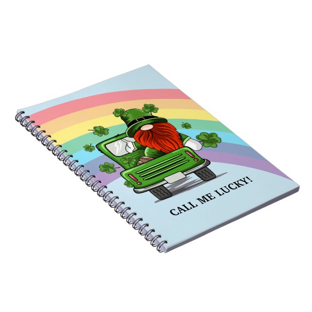 Cuaderno Llámame Lucky Irish Gnome (Lado Derecho)