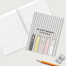 Cuaderno Llamas Coloridas Retro Personalizadas Lindas para 