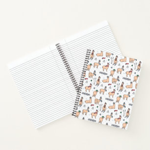 Cuaderno Llamas en el patrón de esquiar de Gorras y escarb