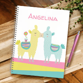 Cuaderno Llamas turquesas amarillas besan la escuela de nom