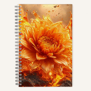 Cuaderno Llamas volando alrededor de una flor