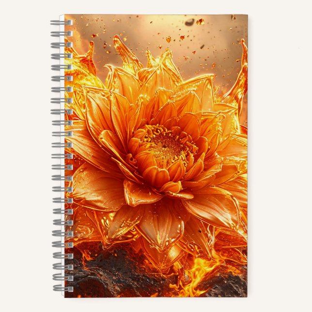 Cuaderno Llamas volando alrededor de una flor (Anverso)