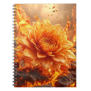 Cuaderno Llamas volando alrededor de una flor