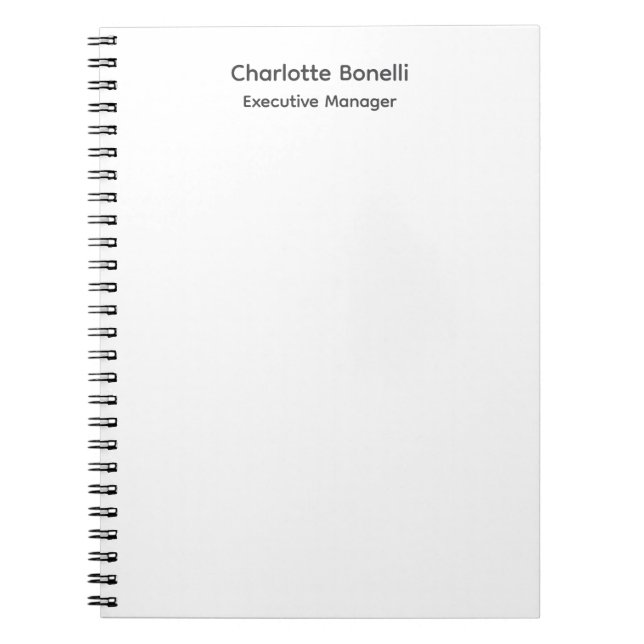 Cuaderno Llanura Minimalista profesional moderna (Frente)