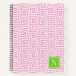 Cuaderno Llave Griega Monograma Preppy – Rosa y Lima