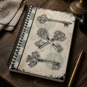 Cuaderno Llaves Cuadradas Verde Salvia Academia Oscura Vint