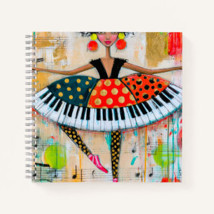 Cuaderno Llaves de Piano Música Bailarina Caprichosa