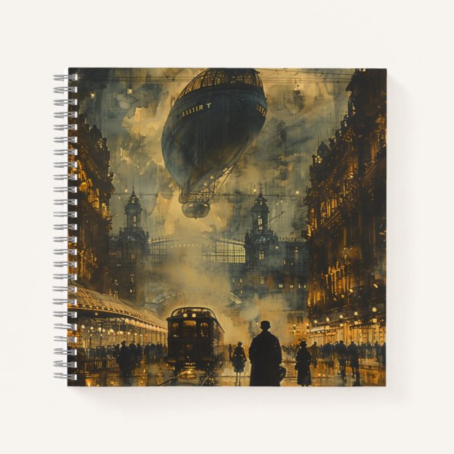 Cuaderno Llegada nocturna - Escenario de Steampunk Street (Anverso)