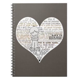 Cuaderno Llena tu corazón - Marrón oscuro