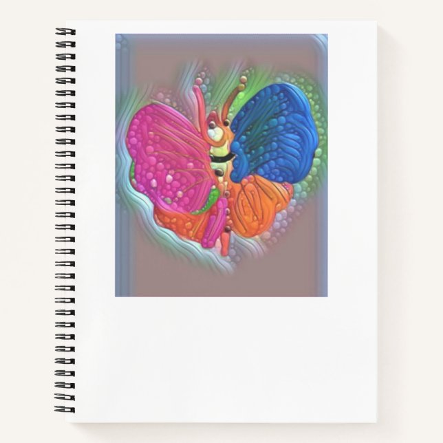 Cuaderno Llenado de mariposa de bloc de notas espiral (Anverso)